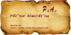 Péter Almiréna névjegykártya